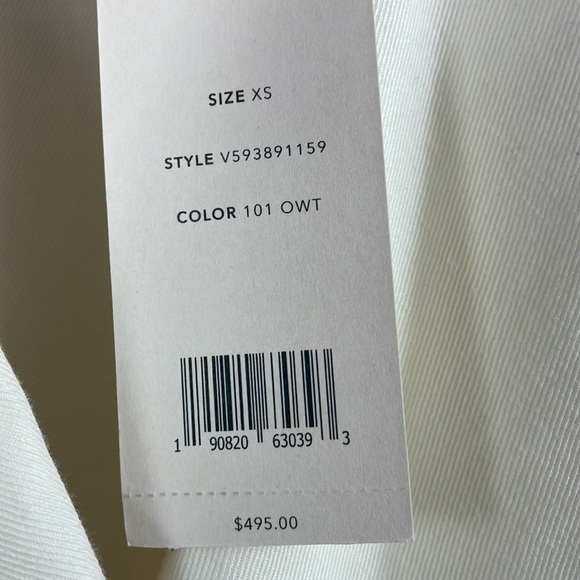 VINCE NWT Linen Cotton Double Breasted Lapel Twill Jacket Off-White size XS - Picture 7 of 10